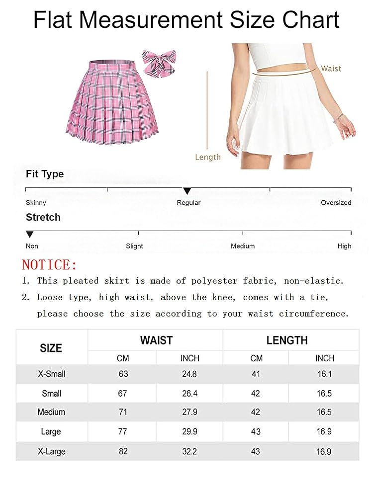 BSJIA Women's Plaid Pleated Skirt High Waisted Japanese JK